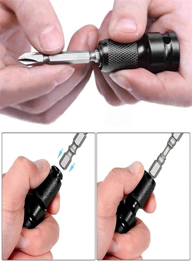 UPTODATETOOLS 2Pcs Universal Adaptive Wrench Adapter Socket Ratchet Torque Wrench Adapter 1/2 Inch Square To 1/4 Inch Hex Ratchet Socket Converter - Image 3